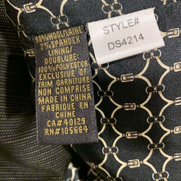 Debbie Shuchat Vintage Black Wool Blazer Shawl Collar 3/4 Sleeves Women Size 10 - Picture 8 of 11